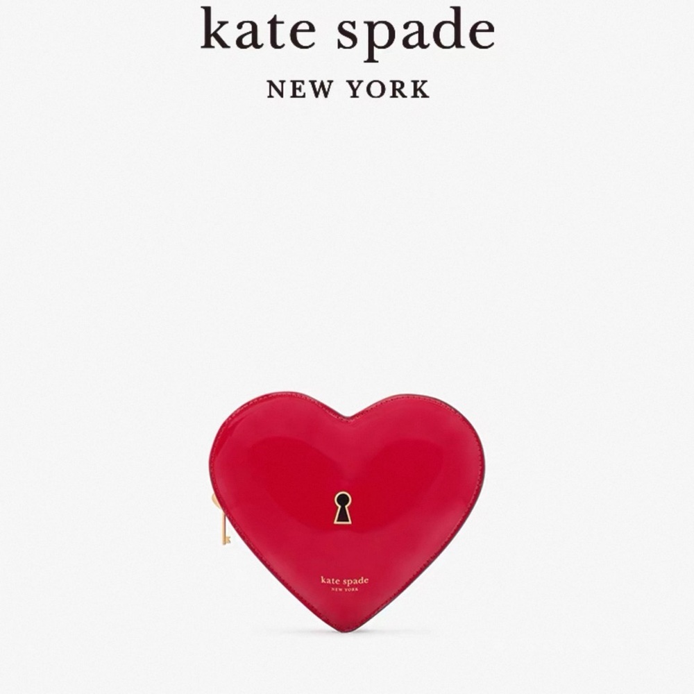 Brand New Kate Spade Red Heart-Shaped Clutch